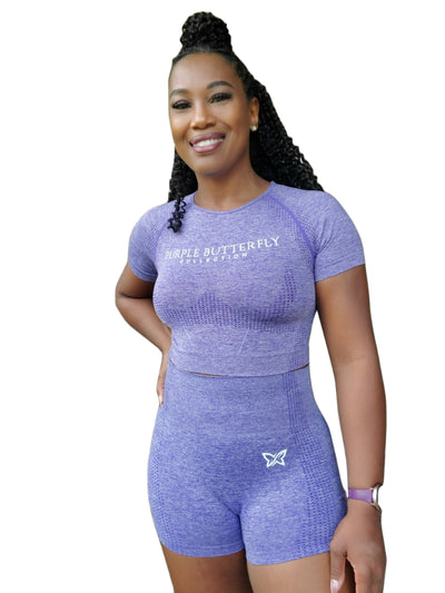 Signature Purple Butterfly Collection Short Set